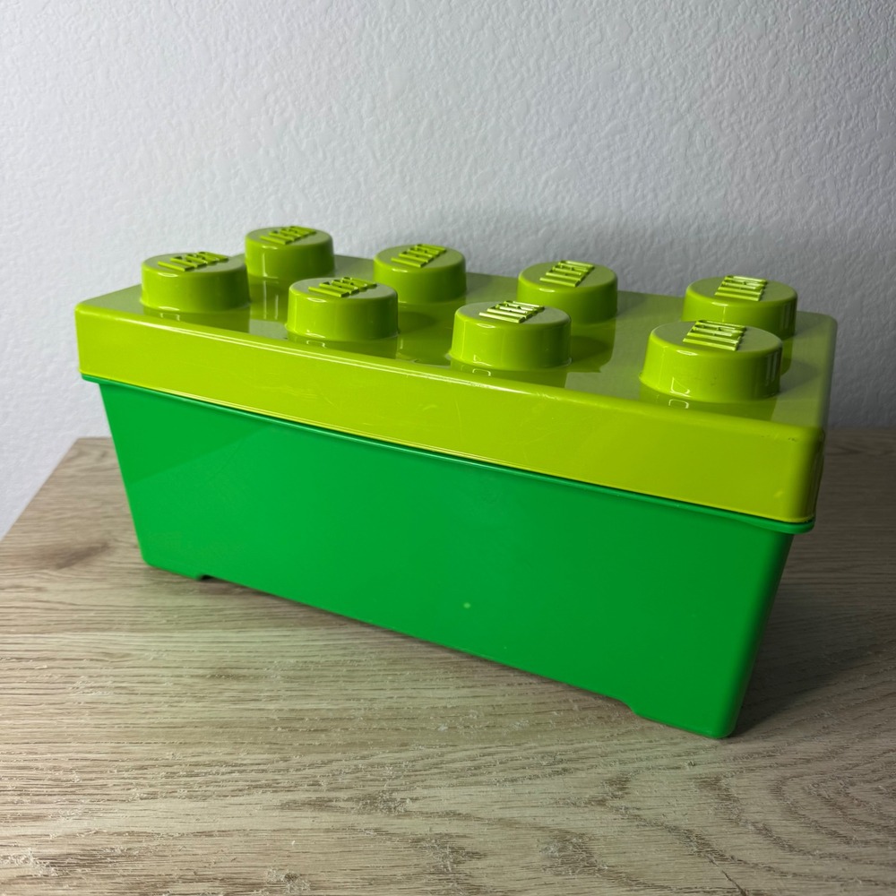LEGO Storage Brick Green Stackable Toy Box Container 2012 STORAGE BOX ONLY